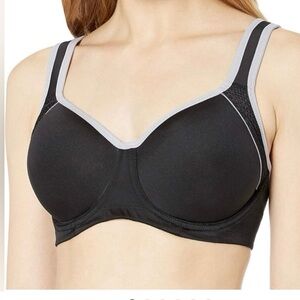NWT Wacoal 853302 Lindsey Sport Contour Underwire Bra Black New 36E